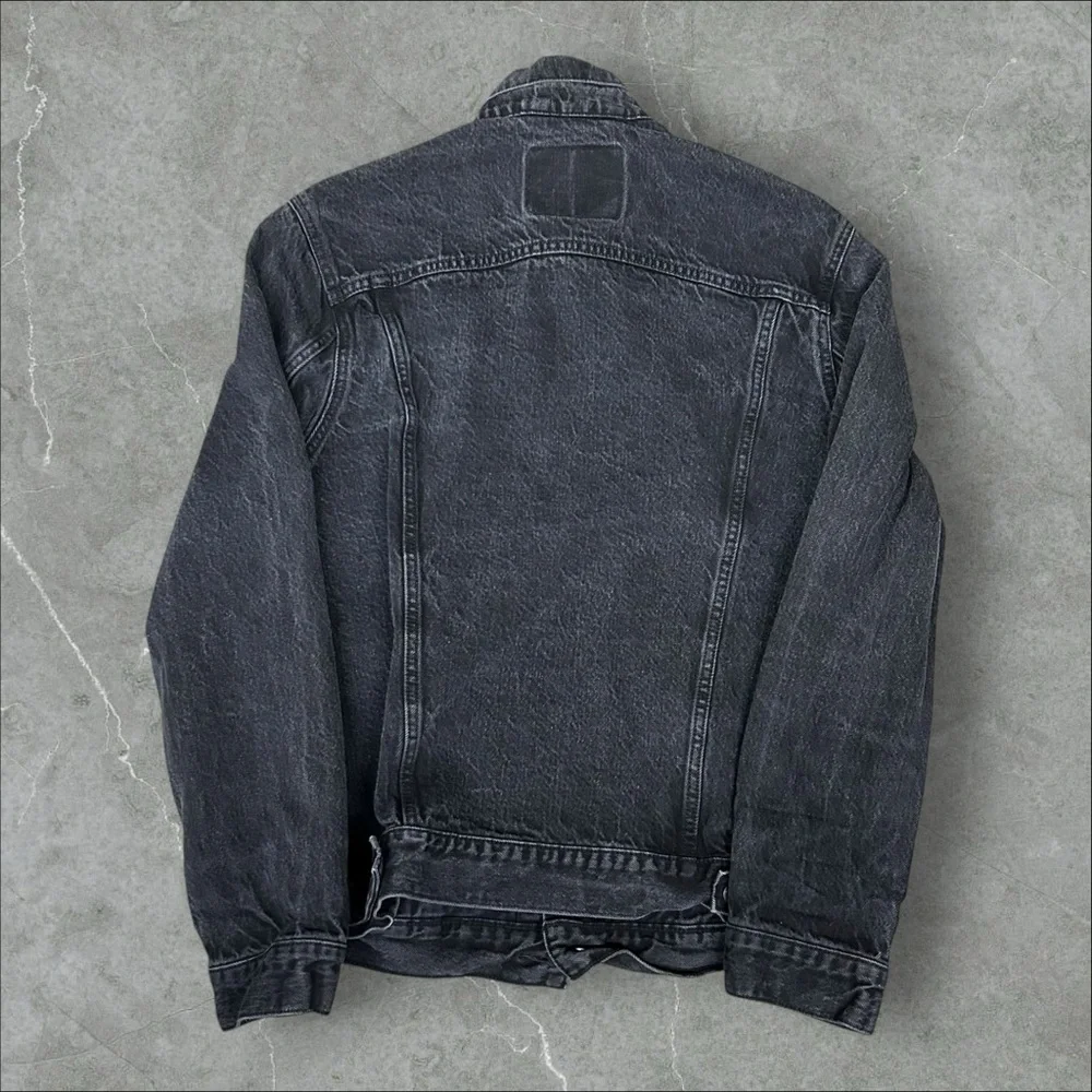 Vintage Levi's Denim Jacket Mens Large Black Y2K Type 3 Trucker Workwear Coat - Picture 11 of 11
